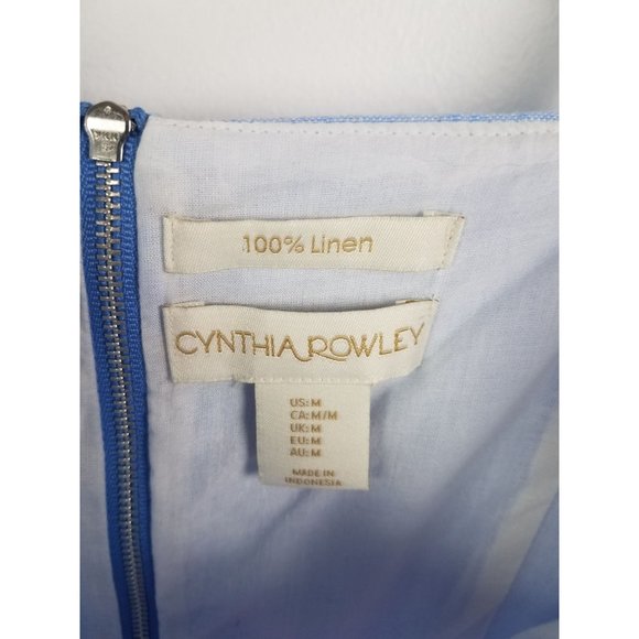 Cynthia Rowley Women's Sz. M 100% Linen Tiered Color Block Short Sundress - Picture 2 of 8